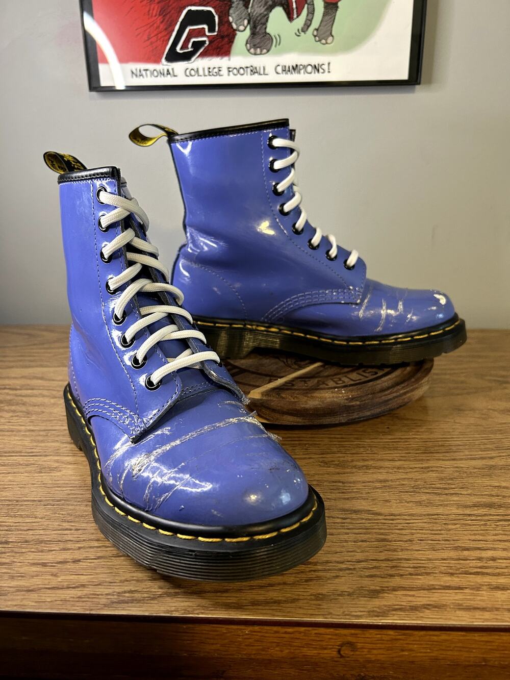 Dr Martens Periwinkle Blue Patent Leather size 6/EU 37 KICKED